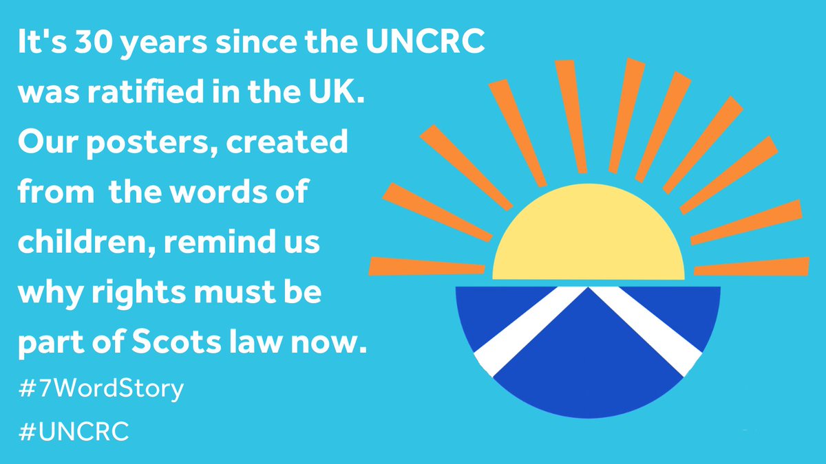 30 years ago today the UK ratified the UNCRC. Almost a year after it passed unanimously in <a href="/ScotParl/">Scottish Parliament</a> the UNCRC is still not law in Scotland.
Rights for under 18s must become be law ASAP so that they can get the legal protection that they need. 1/3