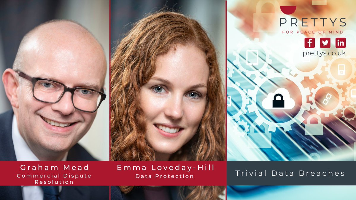 Prettys_Law's tweet photo. In our latest article, Emma Loveday-Hill and Graham Mead have considered various recent High Court decisions in relation to trivial data breaches: 
https://t.co/4CFErE4ato
@ELovedayHill @GrahamJMead #databreaches #GDPR https://t.co/T8j71rOBvF