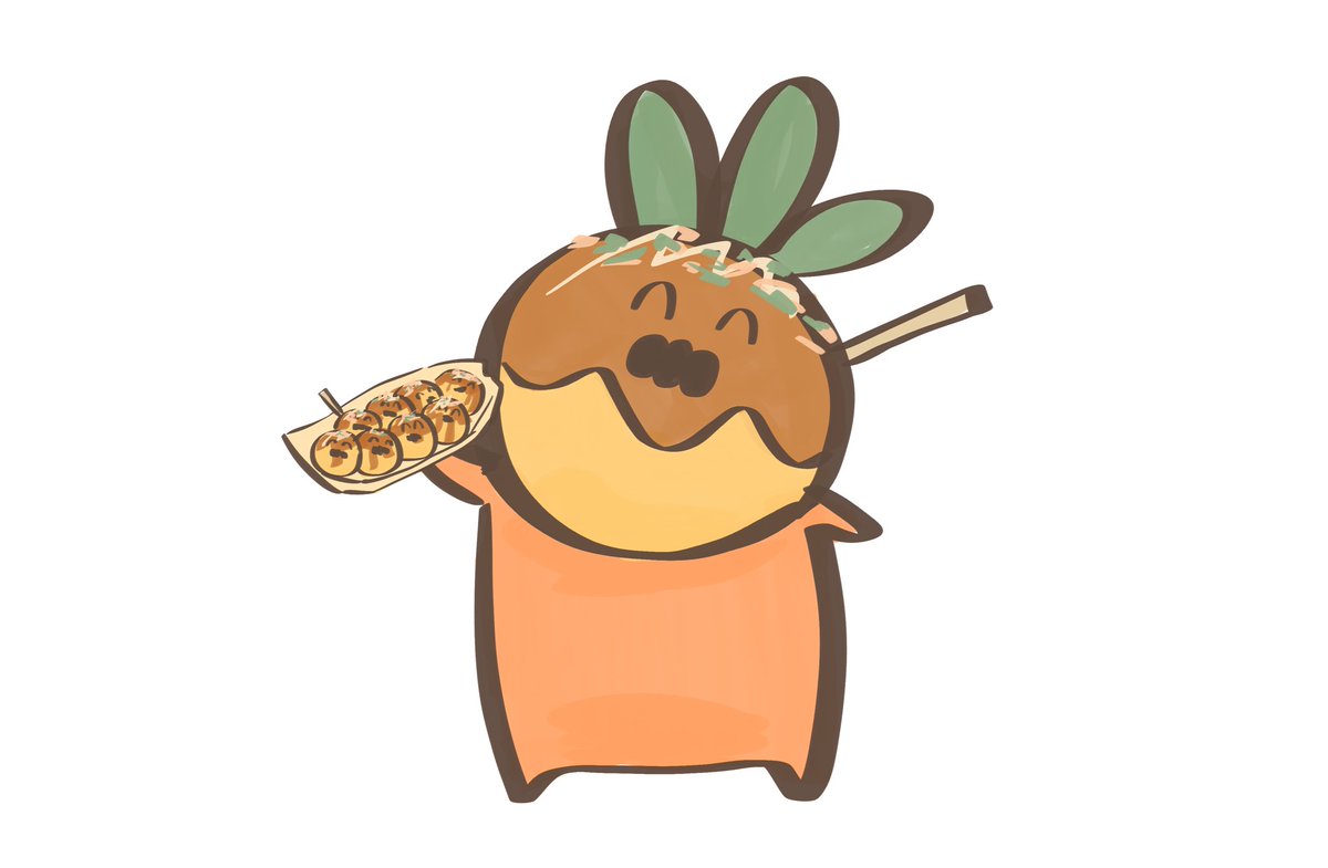 no humans pokemon (creature) takoyaki food solo holding closed eyes  illustration images