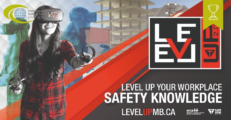 IMFP2023's tweet photo. This year’s winner in the group “Walk a mile in their shoes” 🏆 is LEVEL UP 2.0 - a virtual reality tool, which encourages new employees or supervisors to learn more about safety in the workplace. @SAFEWorkMb @ArgylePR 

Watch all submitted entries here: https://t.co/YFtaTPCmOU