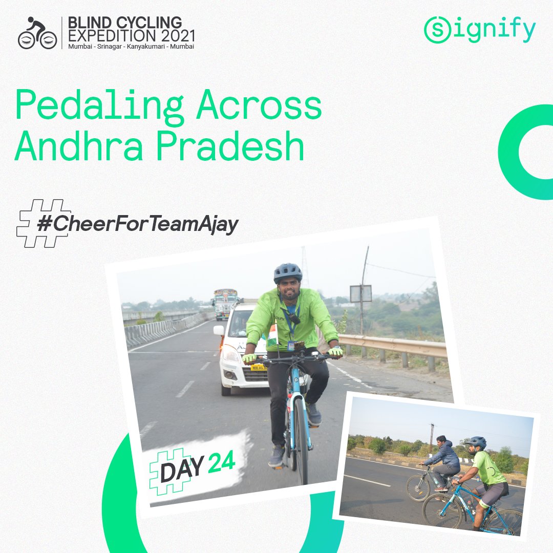 PhilipsLightIND's tweet photo. While riding through Andhra Pradesh we informed people about the need for well-lit roads and how illuminated streets minimise the chances of road accidents. Know more about our day, here: https://t.co/ocwtvrgAxx
#CheerForTeamAjay #BlindCyclingExpedition #AjayLalwani #Signify https://t.co/LukqYWfJCp