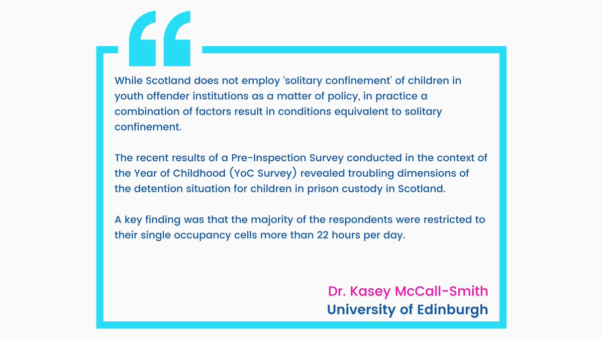 Inspiring Children's Futures presents the expert legal opinion of <a href="/KMSonIntlLaw/">Dr Kasey McCall-Smith</a> on conditions which amount to solitary confinement in Scotland's youth offender institutions.

You can read the full opinion here: inspiringchildrensfutures.org/blog/children-…
