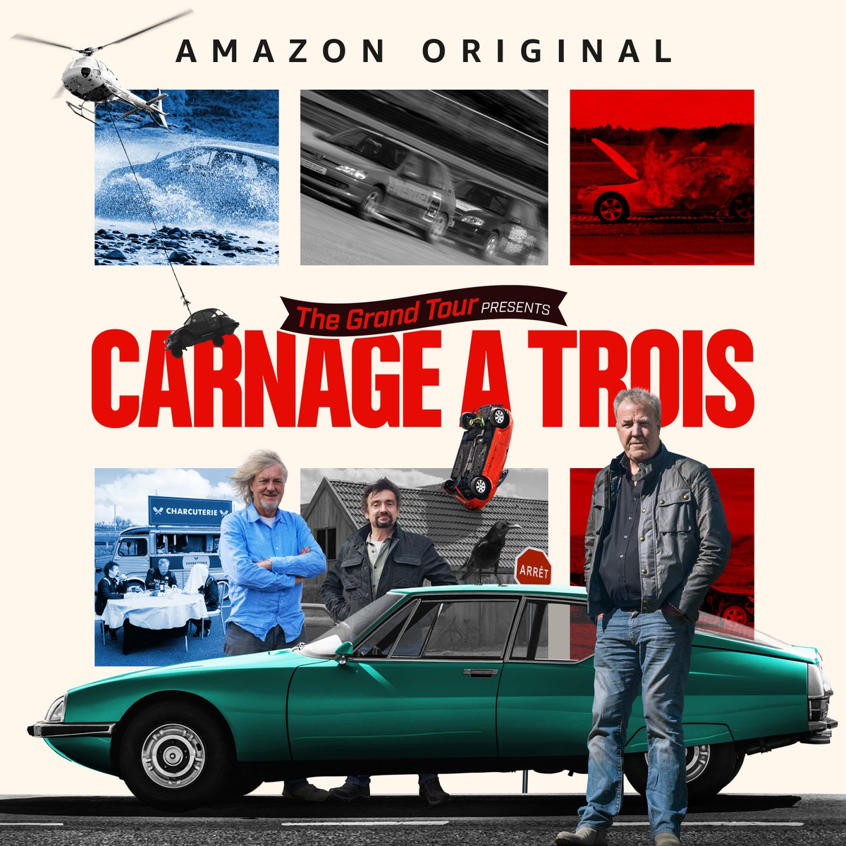 thegrandtour's tweet photo. Clarkson ✅
Hammond ✅
May ✅
Cars ✅
Carnage ✅
#CarnageATrois (Out Now) https://t.co/oOArAp4K8z