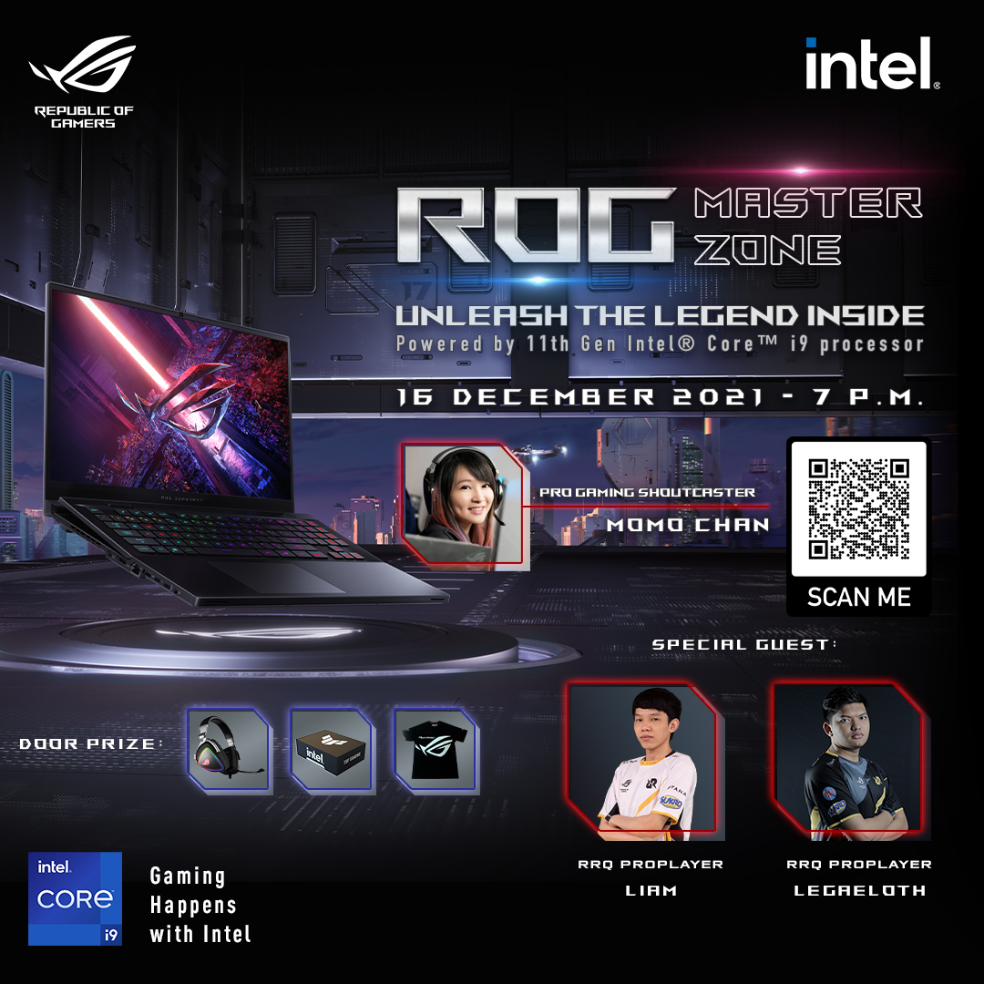 ASUS_ROG_ID's tweet image. YUK Join ROG Master Zone : Unleash The Legend Inside with ROG Zephyrus S17 X RRQ! SEKARANG!

Banyak hadiah yg menarik loh!

JOIN NOW! bit.ly/ROGmz

#ROGBornChampions #ROGZephyrusS17 #Intel #GameWithIntel #BuildUpYourGame