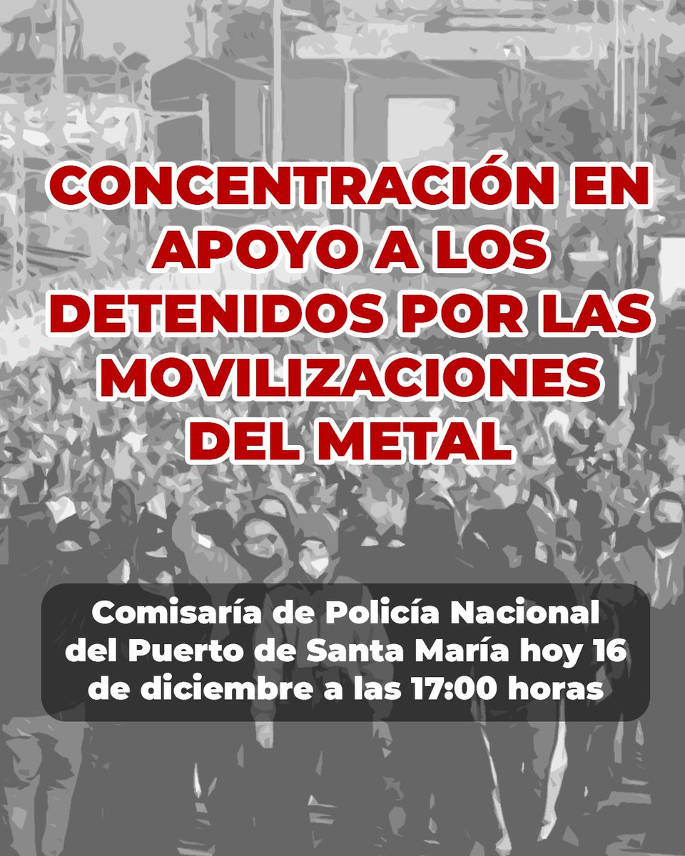 Confluencia_sbc's tweet photo. La policía está buscando a gente que participó en las movilizaciones de #HuelgaDelMetal
#LaLuchaNoSeNegocia https://t.co/Y27rcCeRGi