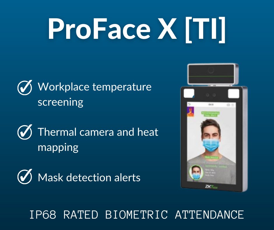 The ProFace X [TI] helps to eliminate workplace hygiene concerns. Not only is it equipped with contactless recognition technology, but it also has body temperature measurement and masked individual identifying functions.
ow.ly/HJf350H6007