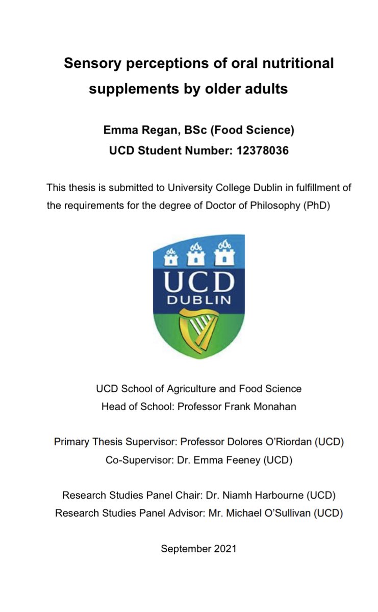 EmmaRegan_UCD's tweet photo. Delighted to have successfully defended my PhD thesis last week. I'm extremely grateful for all of the support and guidance I've had from my fantastic supervisors Prof. Dolores O'Riordan and @EmmaLFeeney over the years!
#PhD #FoodScience #SensoryScience https://t.co/EwsGJP2Sv5