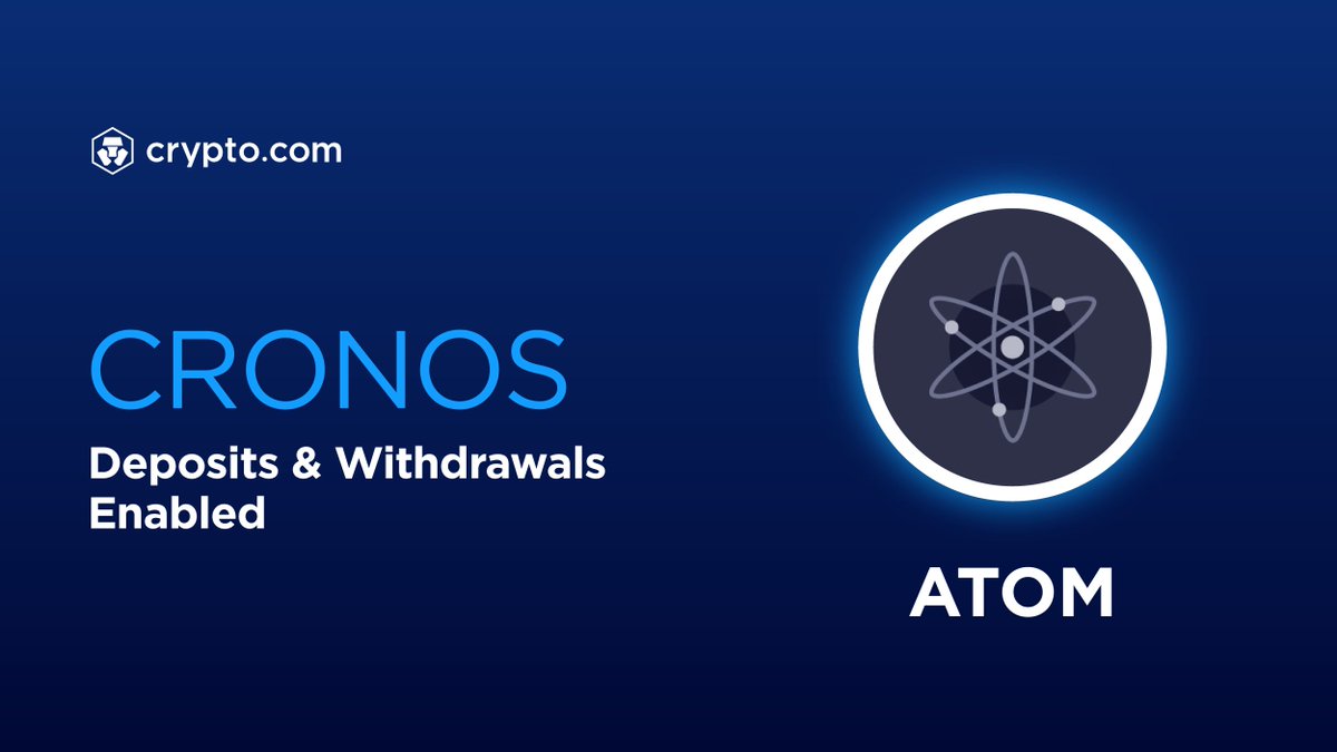 Deposits and withdrawals of $ATOM via Cronos network have just been enabled  on the https://t.co/vCNztABJoG App. Deposit now 👉 https://t.co/TAz25E29Gr  @cosmos @cronos_chain