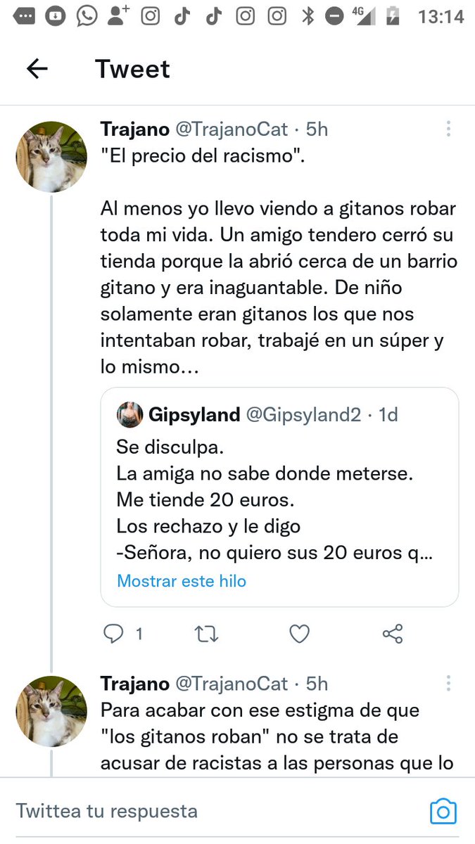 Aquí este, dando asco.
A mí me han robado y no eran gitanos, hecho bullyng, despreciado...pero a mi me da el cerebro lo suficiente como para tratar a cada persona de forma individual, como tú tienes la capacidad intelectual de una anémona pues no te da para tanto.