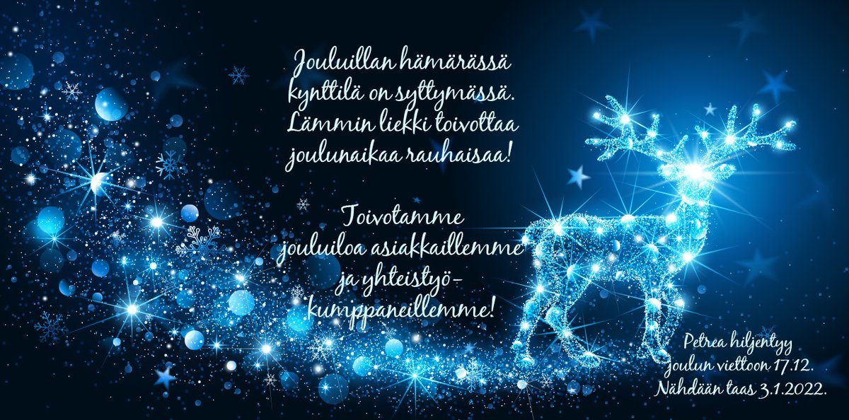 PetreaTurku's tweet photo. #Petrea toivottaa jouluiloa kaikille asiakkailleen ja yhteistyökumppaneilleen. #kuntoutus https://t.co/FSiGfSaLGb