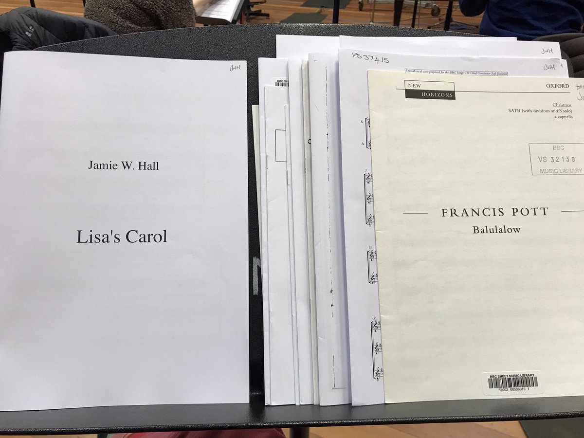 Well, this is all a bit scary. A very familiar piece on my <a href="/BBCSingers/">BBC Singers</a> music stand today ahead of its first performance on 22nd. (@PottFrancis is just one of the many excellent pieces also on the programme) 😁