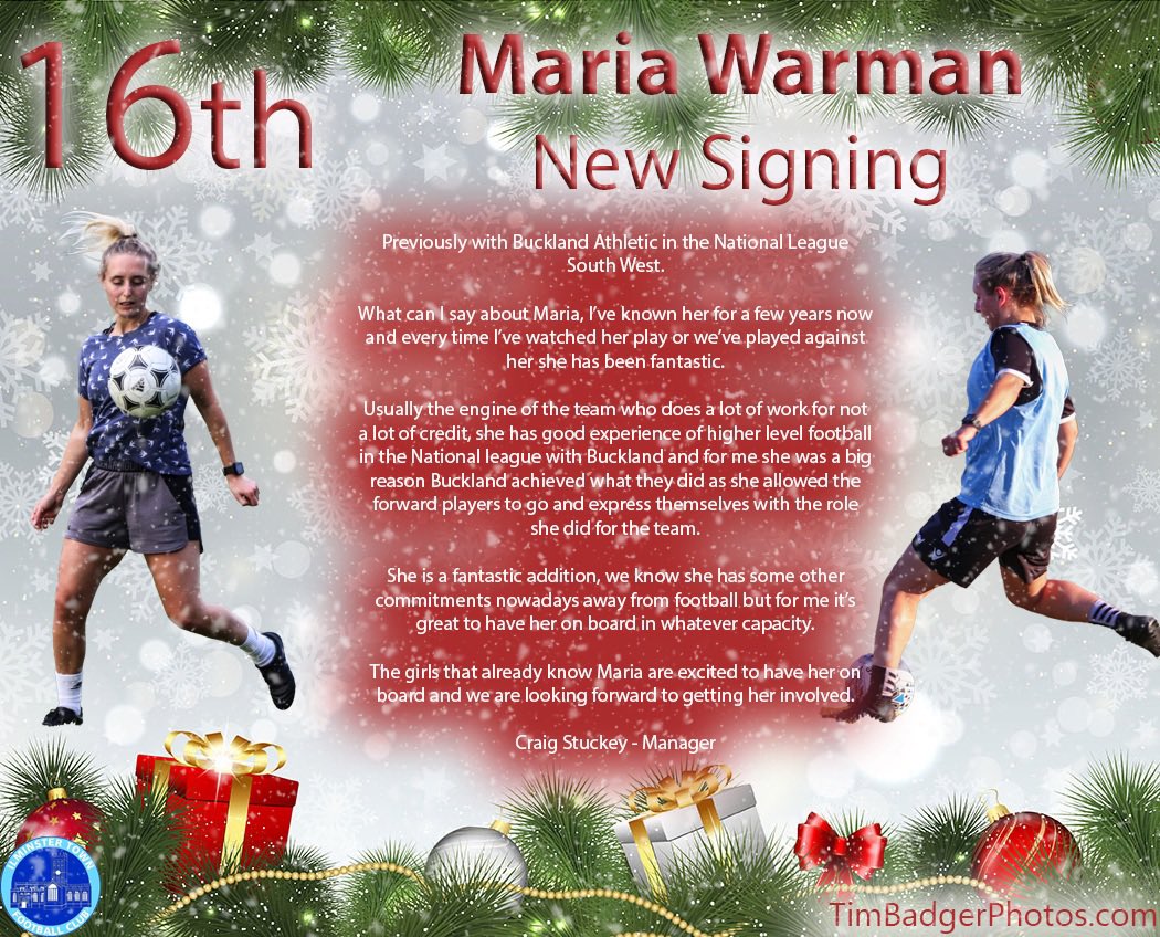 ITLFC's tweet photo. 🎄Advent Calendar🎄 

#16 is new signing @MariaWarman_ https://t.co/rdUptyaOY9