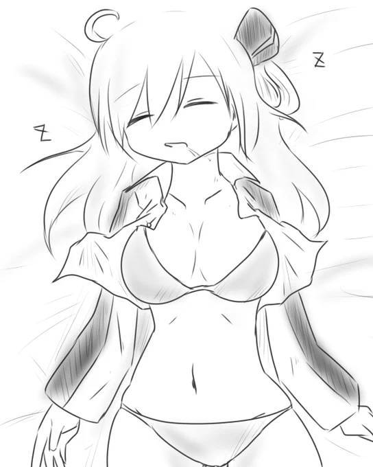 寝ている間にいたずらされるレイちゃん 