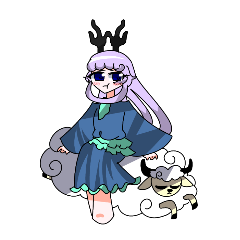 YukiiTaooo's tweet photo. pdp umehime + puppet portrait
cute wani, along with her cute pet sheep. yaay!
(repost because i forgot her hair highlights uGH-)
#東方潮聖書 #風嵐梅姫 #SapphirePanlogism #TouhouPDP #PuppetDancePerformance https://t.co/N1ghQTI7Ji