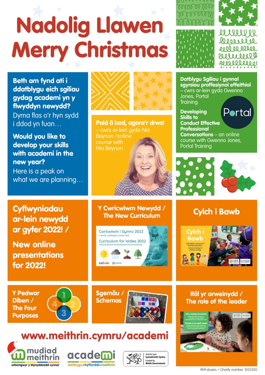 MudiadMeithrin's tweet photo. Dyma flas o'r hyn sydd i ddod gan Academi yn fuan yn 2022....
Here is a peak at what Academi are planning for 2022... 👀
https://t.co/EZtl6FSHVE
#AcademiAdref #Hyfforddiant #Training https://t.co/uyveS00Bbv