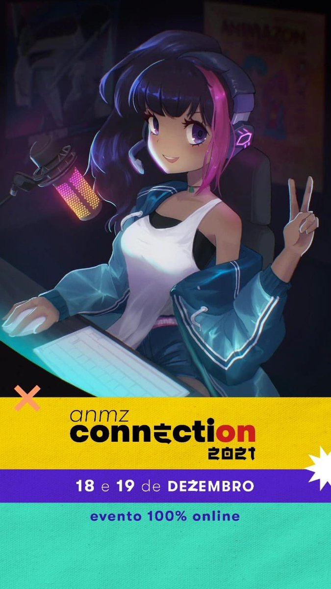otonokuni's tweet image. Esse final de semana vai ter @animazon e vai ser 100% online, não percam!! ❤️ e esse cartaz de divulgação foi feito pelo @fffrozen acompanhem o trabalho maravilhoso dele ✌︎('ω'✌︎ )