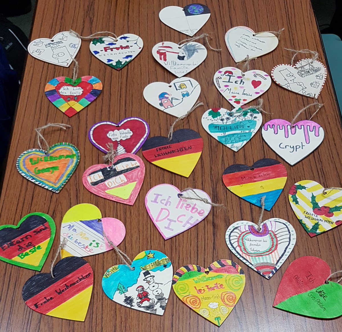 TheCryptSchool's tweet photo. Our #CryptYr7 German classes are making christmas tree decorations in German style in the Lebkuchen theme! Frohe Weihnachten! #CryptChristmas #CryptMFL https://t.co/g5m9g2q0tk