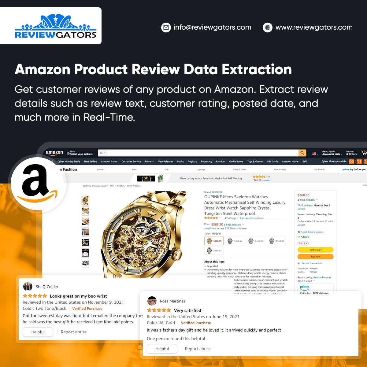 ReviewGators's tweet image. 🔵 Scrape product reviews of millions of products available on Amazon based on your preference, which covers reviewer name, time of review, review text, star ratings along with reviewer details.
reviewgators.com/scrape-amazon-…
#AmazonScraper #AmazonScrapingAPI #usa #canada #australia