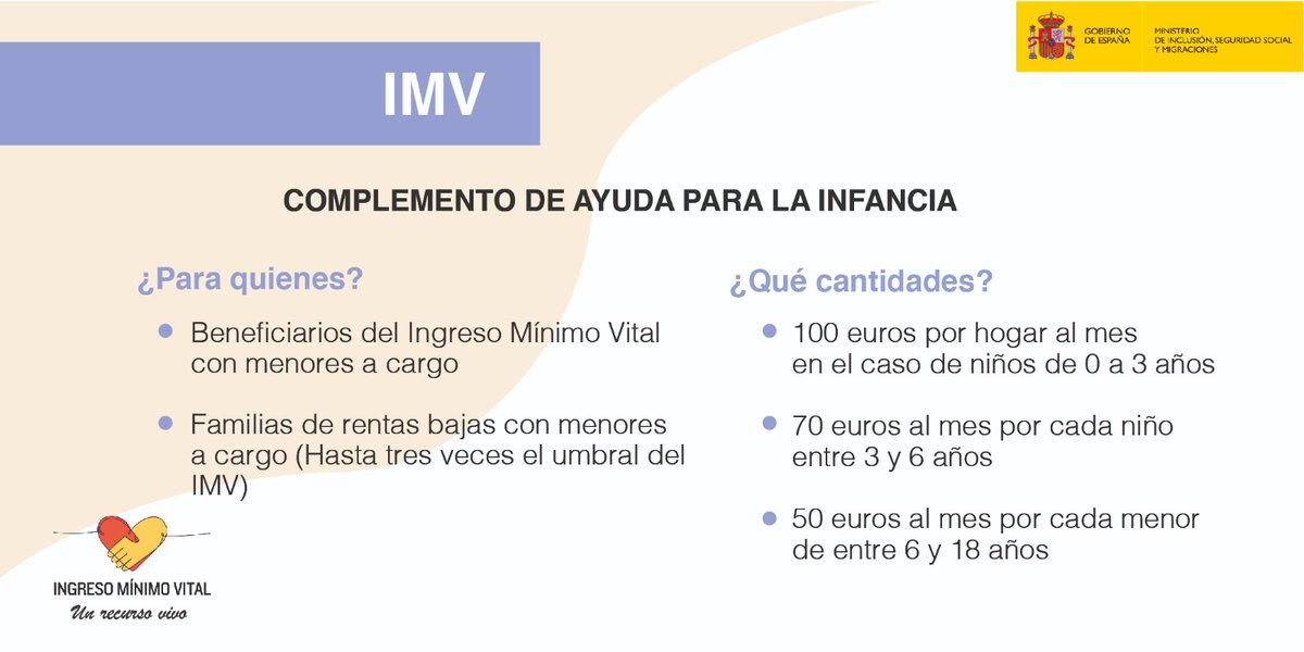 🔊Aprobada la ley del #IMV. 
👉Contempla el complemento de ayuda a la infancia, para beneficiarios de la prestación con menores a cargo y otras familias de rentas bajas. 
📰Más info: run.gob.es/hwiqct