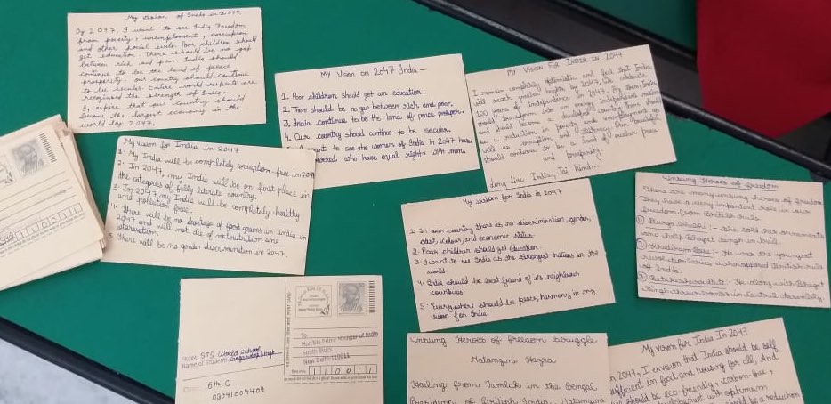 #AzadiKaAmritMahotsav 
#CBSE  Activity ✉️📝
#STSIANS  #grade  8th  students participated  in  #PostCardsToPM #campaign 📮
<a href="/Prabhjo60556013/">Prabhjot Gill</a> <a href="/STSWSRAJGOMAL/">S.T.S. World School (Official)</a> <a href="/cbseindia29/">CBSE HQ</a> <a href="/PMOIndia/">PMO India</a> @postofficeofindia
