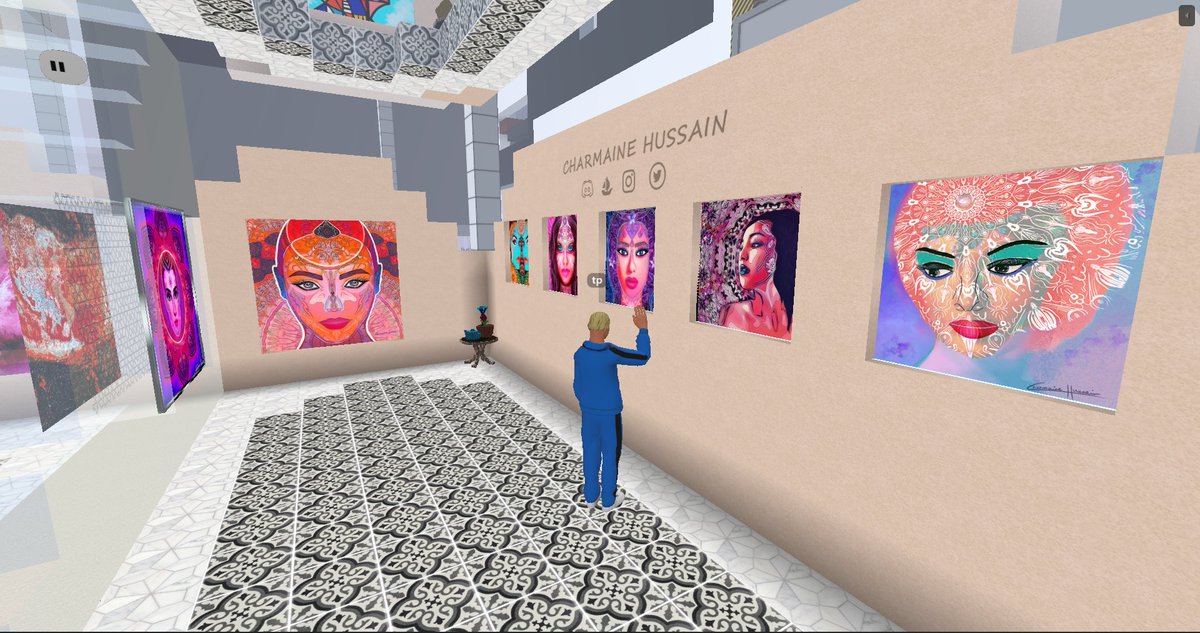 0xteleport's tweet photo. #MetaverseDiscovery
Charmaine Hussain Gallery
Elegent art gallery exhibiting arts from Charmaine Hussain @chussain, @studiopaiman, @GabrielJWeis, and @KeithBotha2.
by @chussain
in @cryptovoxels
tp https://t.co/Oz8YhMatDW
ft @bnolan
#Metaverse https://t.co/KJxX4ZAj39
