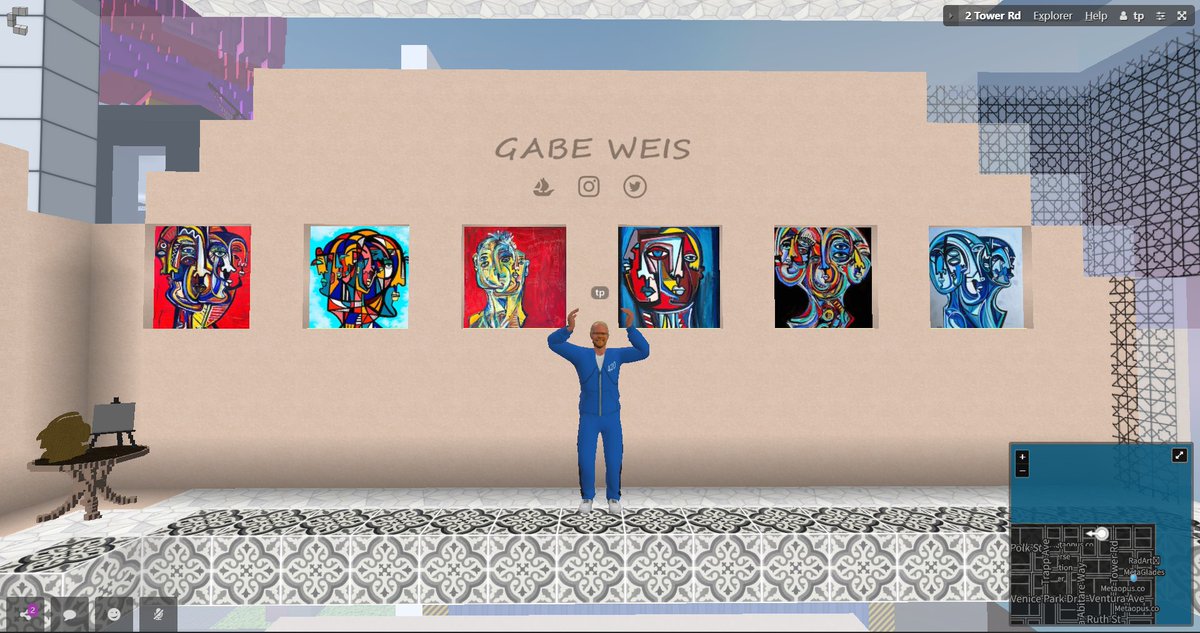 0xteleport's tweet photo. #MetaverseDiscovery
Charmaine Hussain Gallery
Elegent art gallery exhibiting arts from Charmaine Hussain @chussain, @studiopaiman, @GabrielJWeis, and @KeithBotha2.
by @chussain
in @cryptovoxels
tp https://t.co/Oz8YhMatDW
ft @bnolan
#Metaverse https://t.co/KJxX4ZAj39