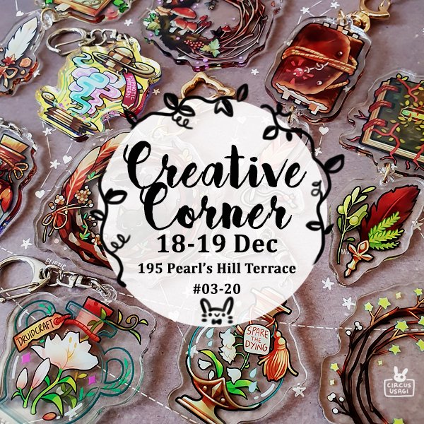 Heyoo lovelies i'll be at Creative Corner by the Everyday Studio this weekend!✨ it's BEEN A HOT SECOND since i last boothed pls be patient w me ;v; AND!! if you happen to play D&amp;D, do come by to try your luck in asking the awkward shopkeeper (aka me) for a freebie!😂 