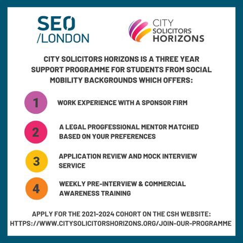 Applications are open, with the programme beginning in December. CSH works on a cohort basis with each cohort lasting for three years.

Apply at: citysolicitorshorizons.org/apply-now
Fill out to flag your application as a Cambridge ACS member!: forms.gle/xXfAXzMj46JE5u…