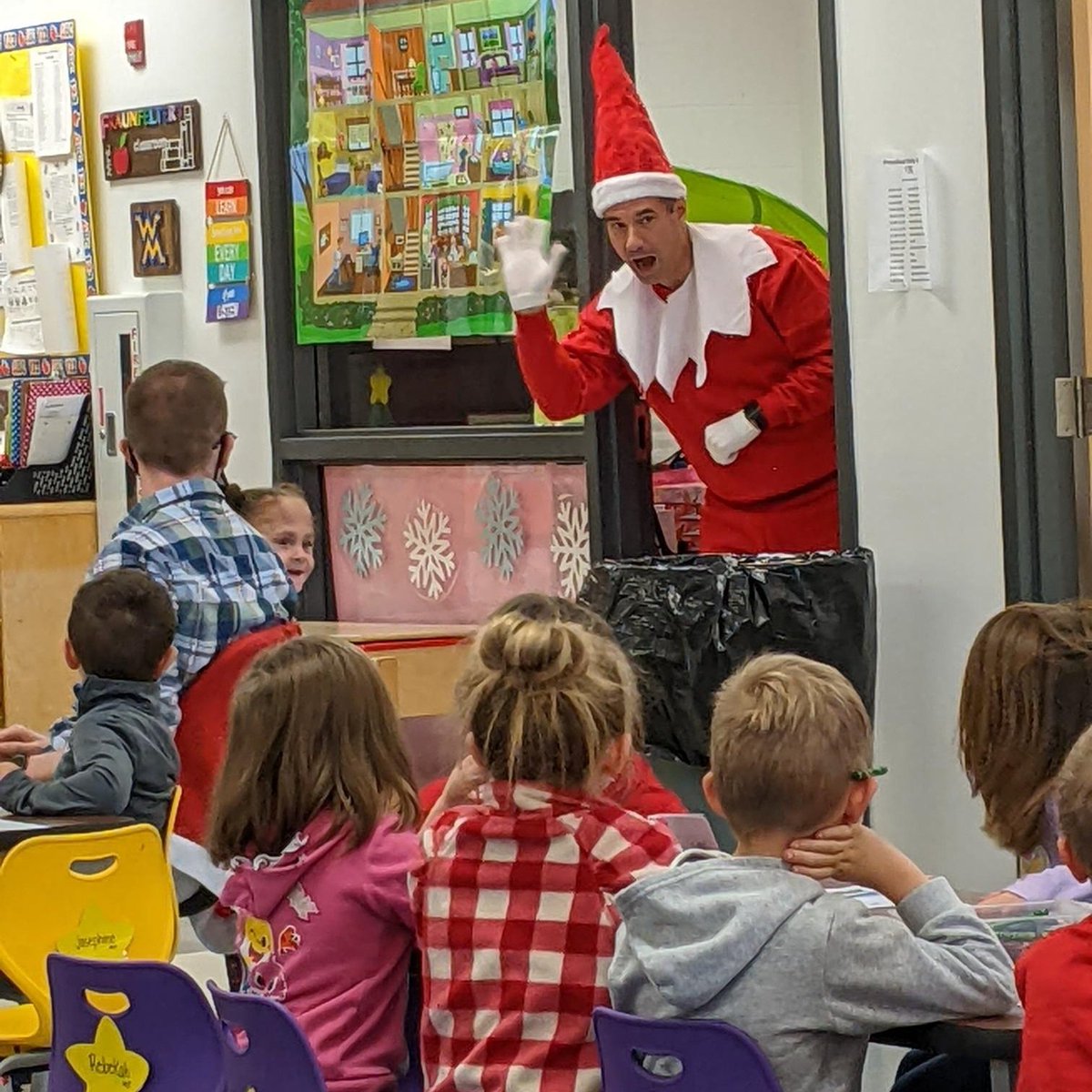 We had an elf sneaking around the Muskingum Valley ESC preschool classroom at West Muskingum. Thanks to West Muskingum Assistant Superintendent Ryan McLane for spending time with our students. They loved it! <a href="/westmschools/">West M Schools</a>