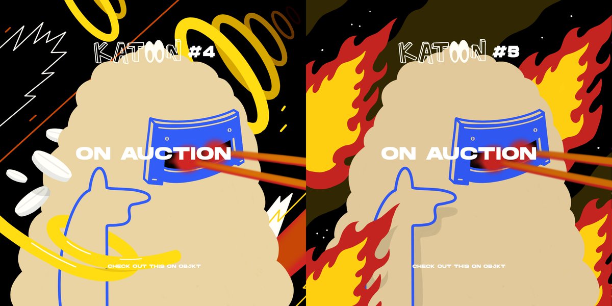 withKatoon's tweet image. Hello, Katoon is available on @objktcom and will go live for auction in 6 hours.

1/1 - kick 1 $XTZ

objkt.com/auction/e/vD2n…
objkt.com/auction/e/25XR…

#nftartist #nftcollectors #nftart  #OBJKT #Tezos #rarenft #hicetnunc #CleanNFT #me

@DropYourNFT

@objkt_
 
@objktcom