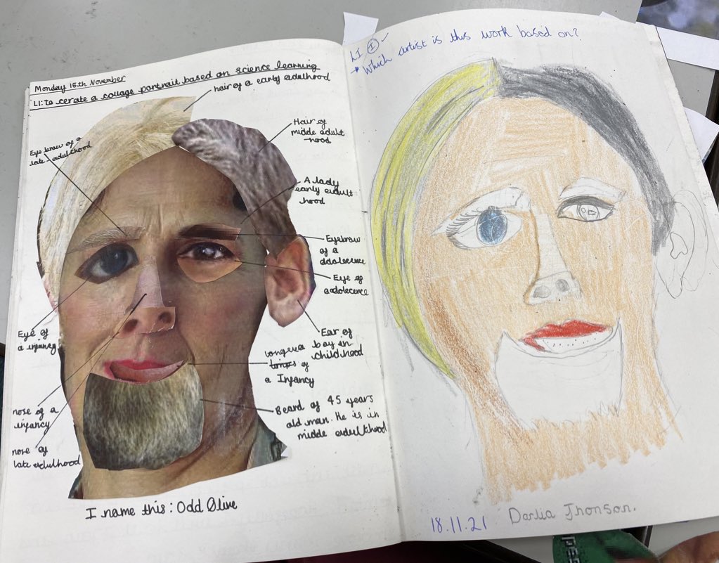missRyear5's tweet photo. Love the art journey we’ve been on this half term! Inspired by @GomersalArt the children combined our human lifecycle science learning to create some Hannah Hoch inspired collages, which eventually lead to them creating their ‘portraits with a difference’ 🖼 https://t.co/r7oTu0ovYy