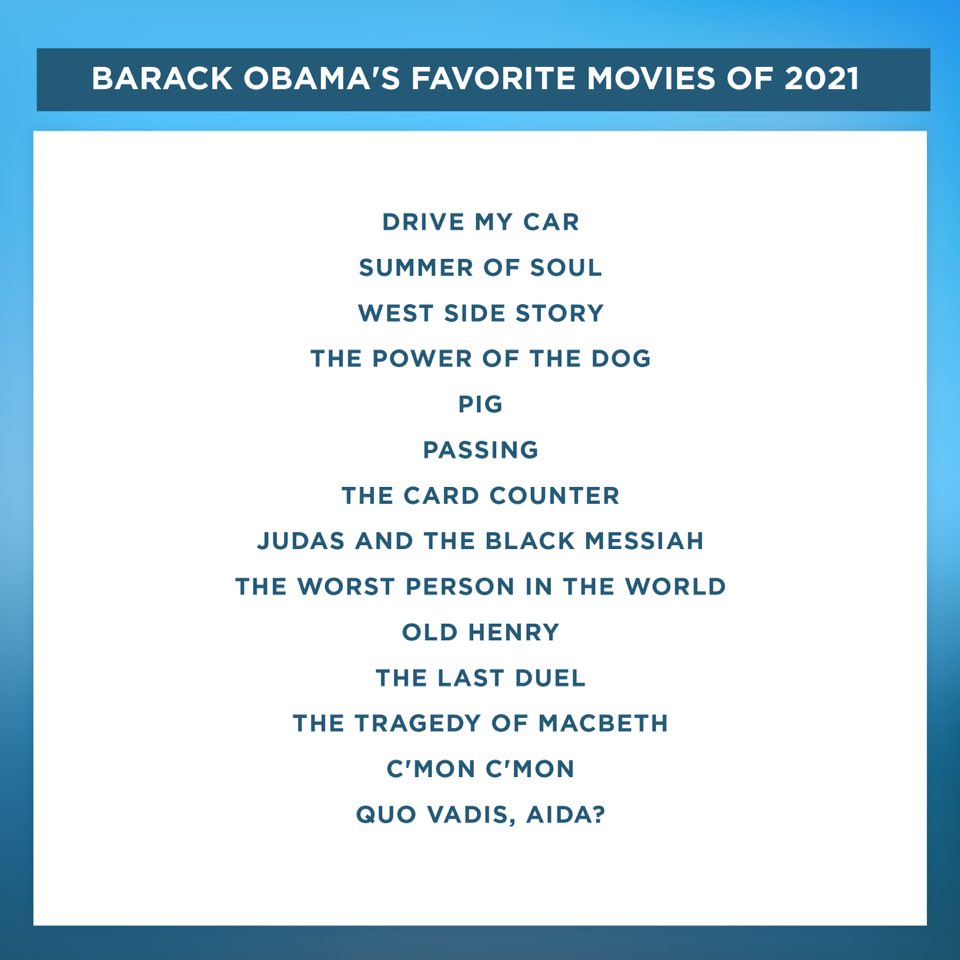 Barack Obama on Twitter "Next up are my favorite movies of the year
