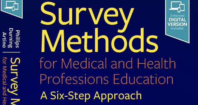 mededdoc's tweet image. Order, read & review NOW: amzn.to/2ZEyXzB
Offering a practical, 6-step approach to #survey #design, delivery & #analysis. This short text provides a real-world framework for successful research & evaluation w/ quick-reference checklists & high-yield explanations. #MedEd