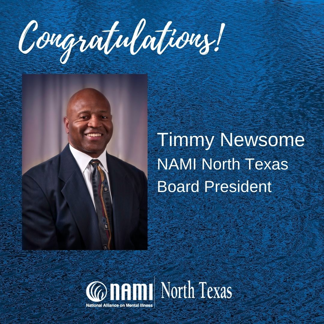 NAMINTX's tweet photo. This week, #NAMINTX elected its new board of directors. 👏 Please congratulate our new board president, Timmy Newsome! You'll recognize his name and face as a former @DallasCowboys player.  A longtime mental health advocate, we are honored he will be serving NAMI as president. 💚 https://t.co/8Tg1CGmjBv