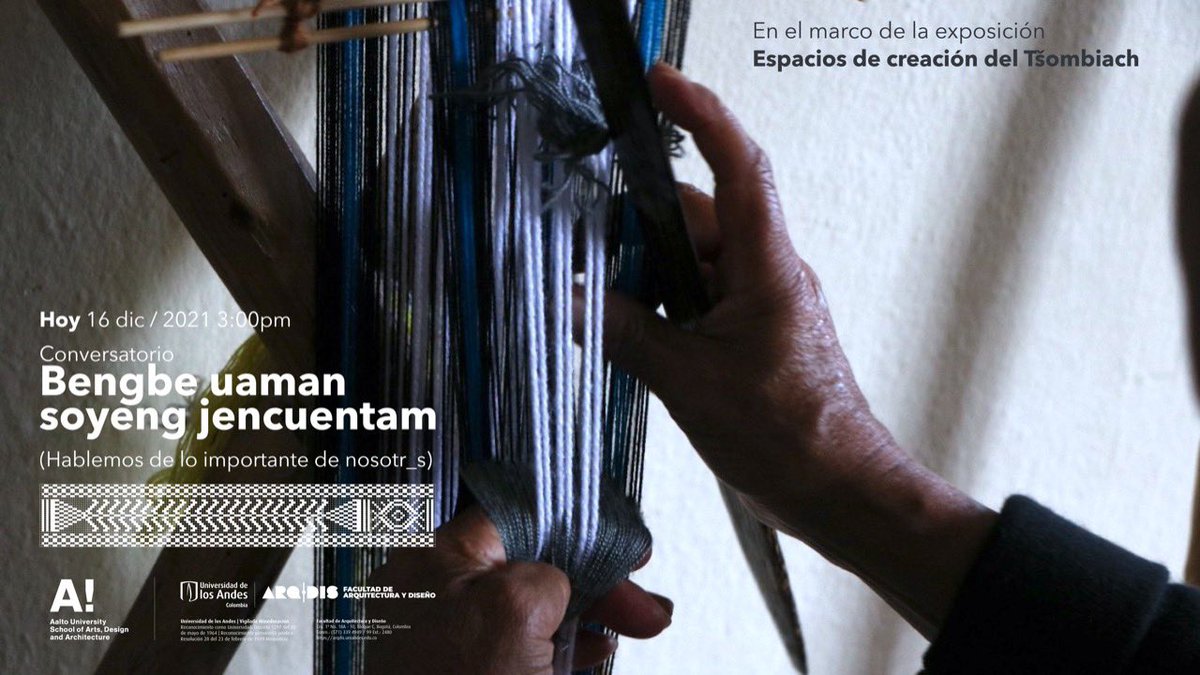 _eliberry's tweet photo. HOY “Bengbe uaman soyeng jencuentam” (Hablemos de lo importante de nosotr_s): tejido de palabra con un grupo de Batás (mujeres Kamëntŝa portadoras de los saberes tradicionales) jecoyëng (tejedoras) al rededor del tšombiach. 
@andreuchisbo @ArqDisUA @DisenoUniandes https://t.co/Cl3lQ44iN9