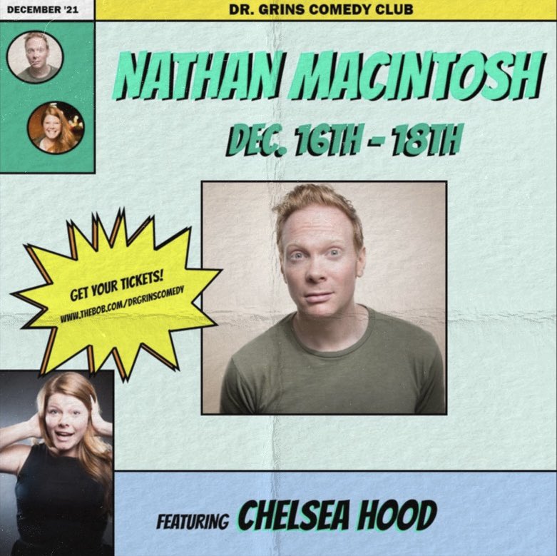 Catch <a href="/Nathanmacintosh/">Nathan Macintosh</a> headline Dr. Grins featuring <a href="/chelseahood/">tangerine</a> this weekend! First show of the weekend is tonight at 8! #standupcomedy #standup #comedy #liveshow #grandrapids #michigan