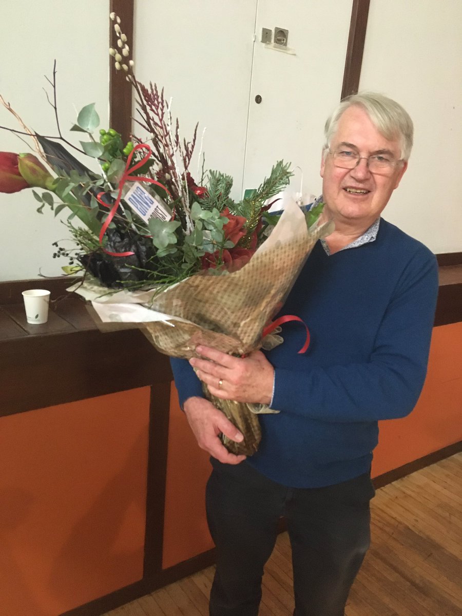 Thanks to pomegranate for this glorious bouquet won be ex chair Richard  Mapelston . Over £250 raised for local charity .