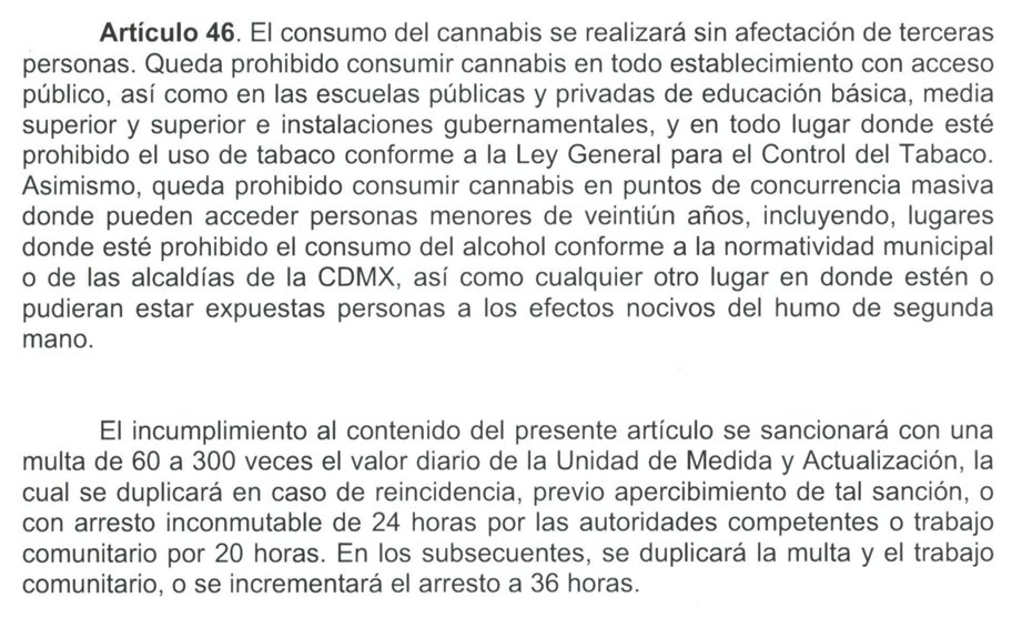 cannalibremx's tweet photo. El consumo está prohibido en más áreas que el tabaco. Las multas van de 5,377.2 a 26,886, o arresto de 24 horas o trabajo comunitario de 20 horas. https://t.co/Q9Sbro25y6