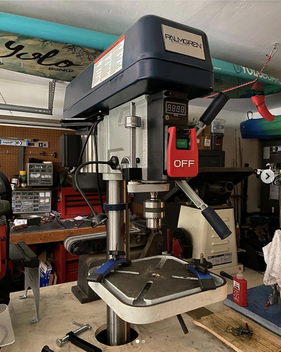 "I was lucky enough to win this at blade show this year and after using it for the past 5 months, I can say she’s extremely versatile and well built. Thanks guys."

We're glad you're enjoying your Speed Floor Drill Press, Kurt 😁

#palmgren #embracethework #drillpress
