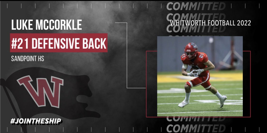 luke_mccorkle's tweet photo. Committed!! Thankful for the opportunity🏴‍☠️ @WhitworthFB 
@coachsandberg @coach_shamion @duke_degaetano @SHSBulldogFB @rykno50 @INW_FOOTBALL @BrandonHuffman @247Sports https://t.co/w2gacRqBJ6