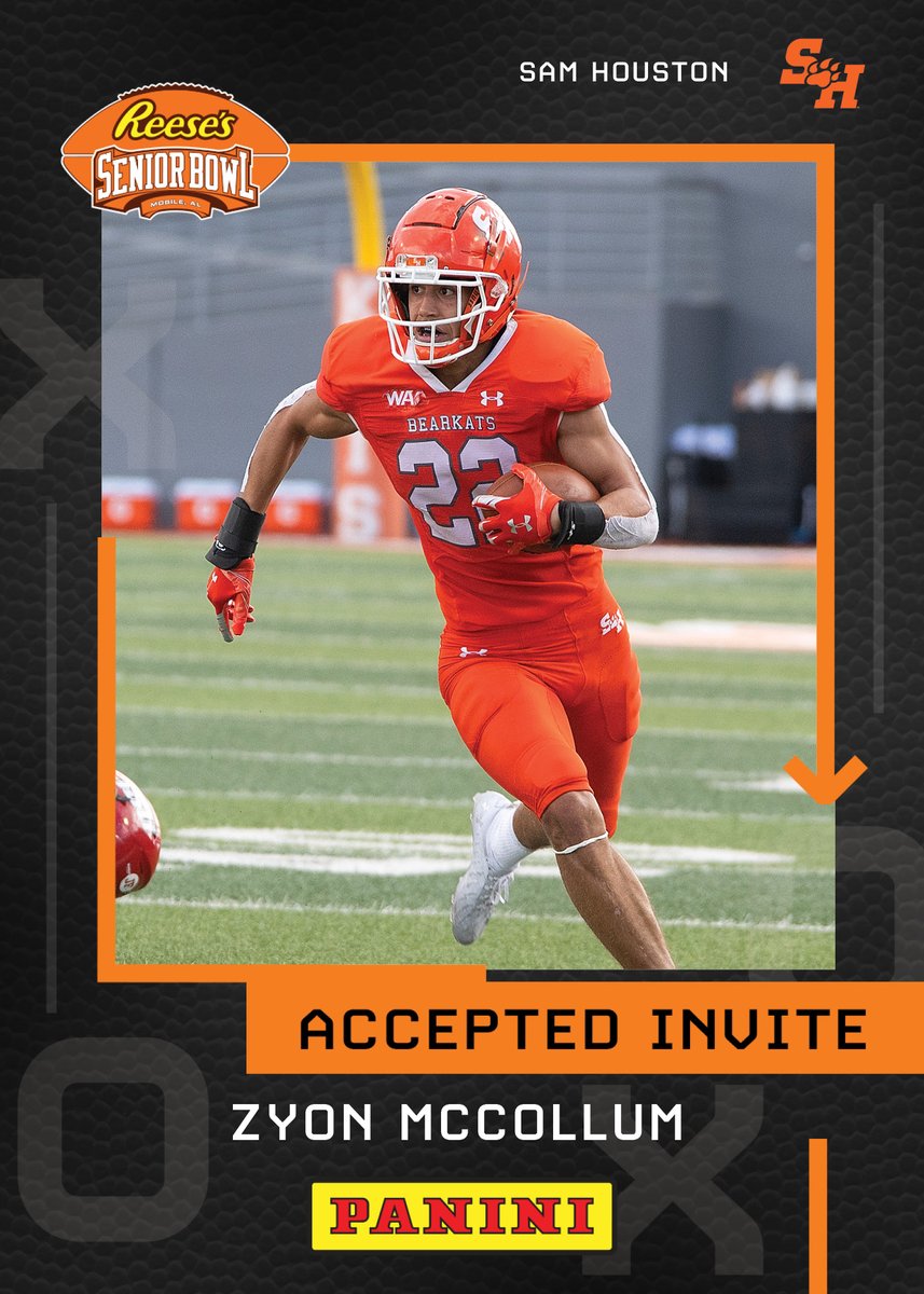 seniorbowl's tweet photo. Please welcome DB Zyon McCollum @zyon_mccollum from @BearkatsFB to the 2022 @Reeses Senior Bowl!!! #EatEmUpKats #TheDraftStartsInMOBILE™️ 

@JimNagy_SB @PaniniAmerica #RatedRookie https://t.co/sbZaqiKwwd