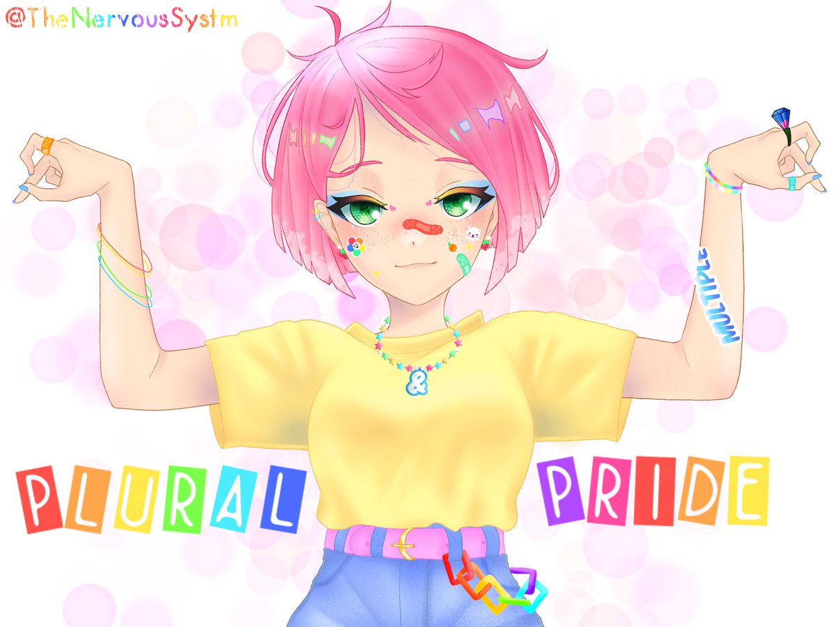 TheNervousSystm's tweet image. I tried to make the hands look like ampersands (&amp;amp;). I don’t know how successful I was at it. But I like how this turned out none the less. ☺️
#dissociatwt #pluralgang #artist