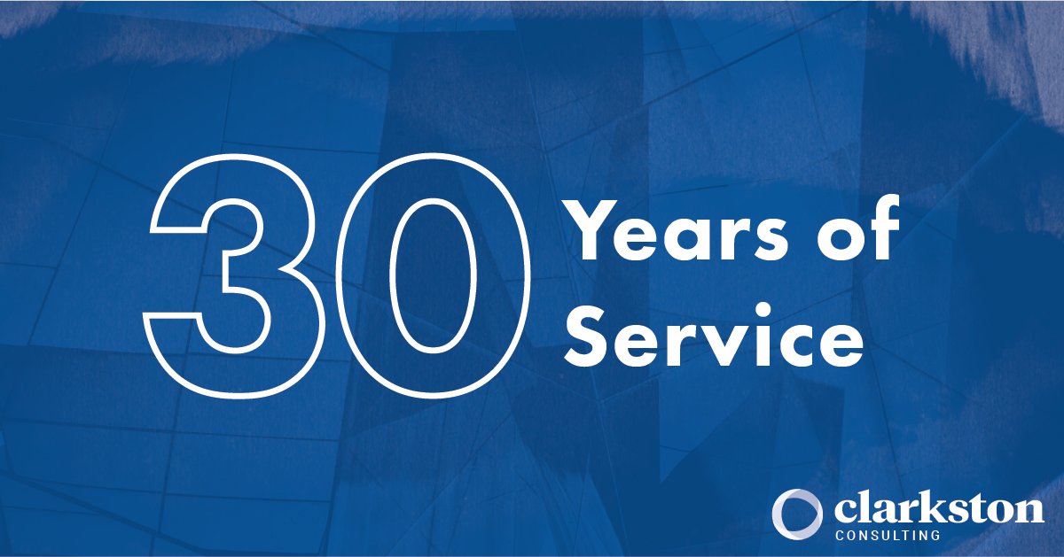Clarkston_Inc's tweet image. Today is our 30th anniversary, and we are so humbled to think back to all of the incredible companies and people that we have had the privilege to partner with and serve over the past three decades. It's been an honor!

#30YearsofService #30thAnniversary #ClarkstonConsulting