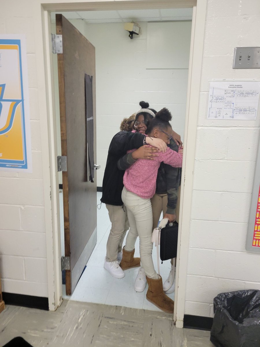 VVincentLeads's tweet photo. Six exit interviews in a row. I am exhausted, but this made my day. Three students who were determined to get past their worse day by supporting each other. All three finished and and the end this is what I saw. This is  #MyWhy #SEL @EXCELAcademyHCS https://t.co/isnXuu4W9x