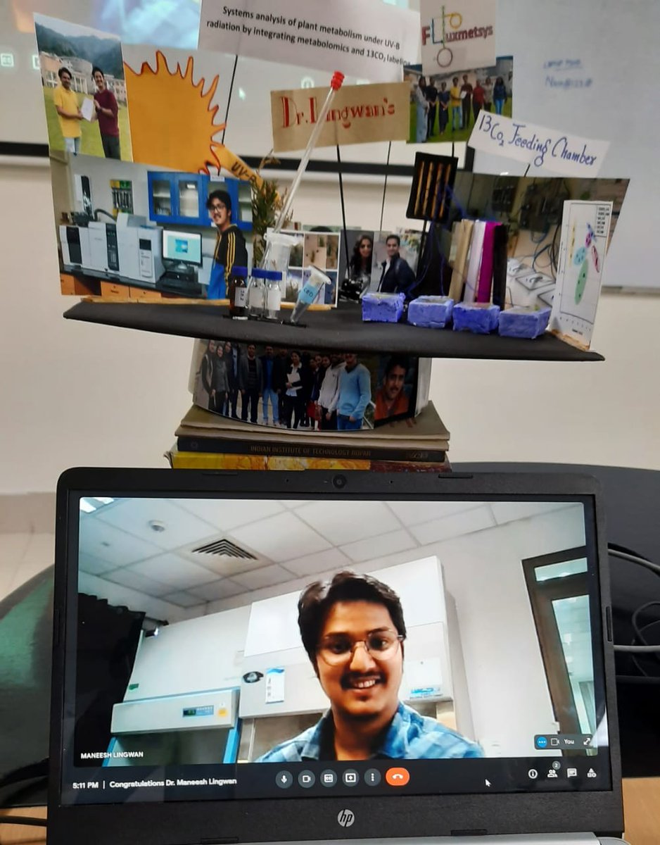 MetSysBioLab's tweet photo. Congratulations Dr Maneesh Lingwan. Metabolic Systems Biology Lab at IIT Mandi is proud of your PhD thesis on "Systems analysis of plant metabolism under UV-B radiation by integrating metabolomics and 13CO2 labeling" @iit__mandi @chair_sbs @SKMasakapalli https://t.co/MQYvzL9CPa