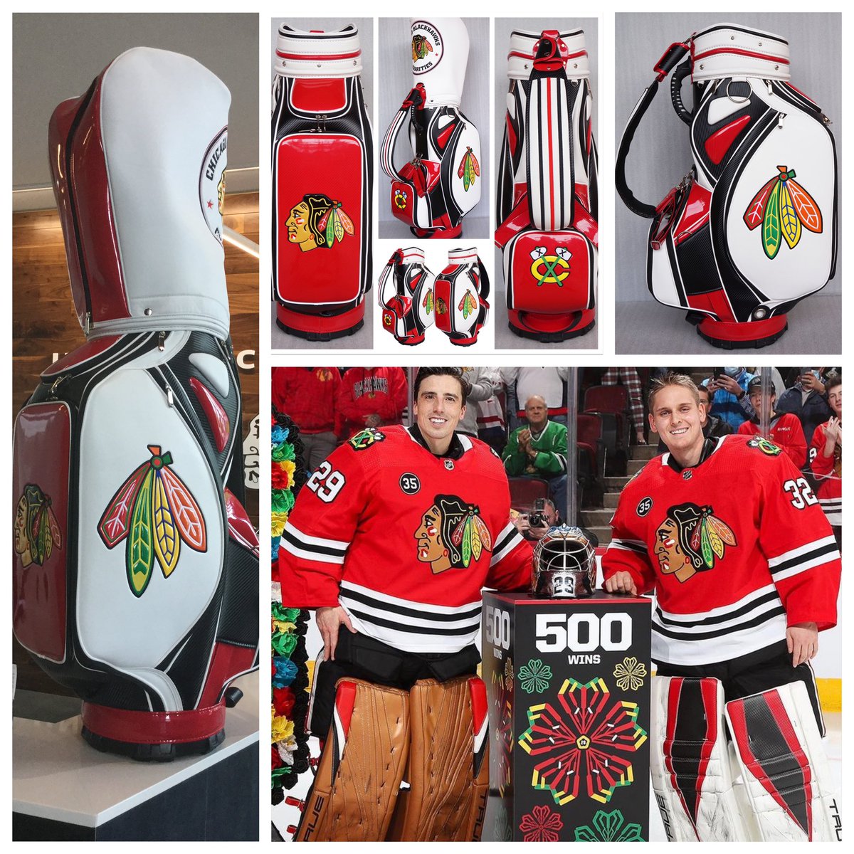 Congratulations to @NHLBlackhawks goalie Marc-André Fleury on his 500th WIN in the @NHL @NHLonNBCSports Brilliant!!! #chicagoblackhawks #chicagohockey #nhl #blackhawks #fourfeathers #hockey 🏒🏒🏒

#mpdcustomgolf #looksharpplaysharp #customgolfbags