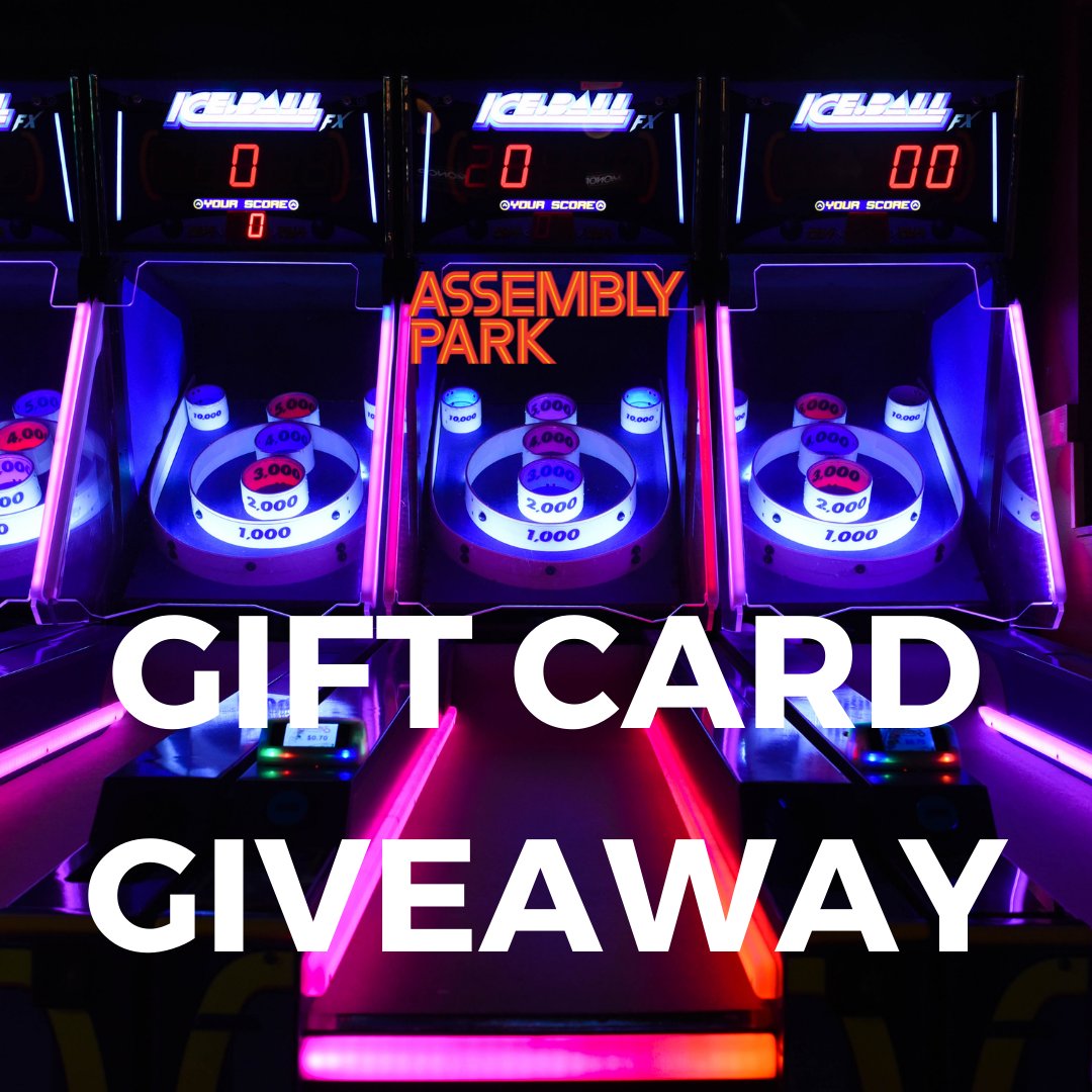 We are giving away a $100 e-gift card from <a href="/DaveandBusters/">Dave & Buster's</a>  to one lucky winner, on each of our platforms <a href="/AssemblyParkVMC/">Assembly Park</a> (Instagram &amp; Twitter - you can enter on both platforms!) RT this post, follow us
@assemblyparkvmc &amp; reply to this tweet tagging a friend