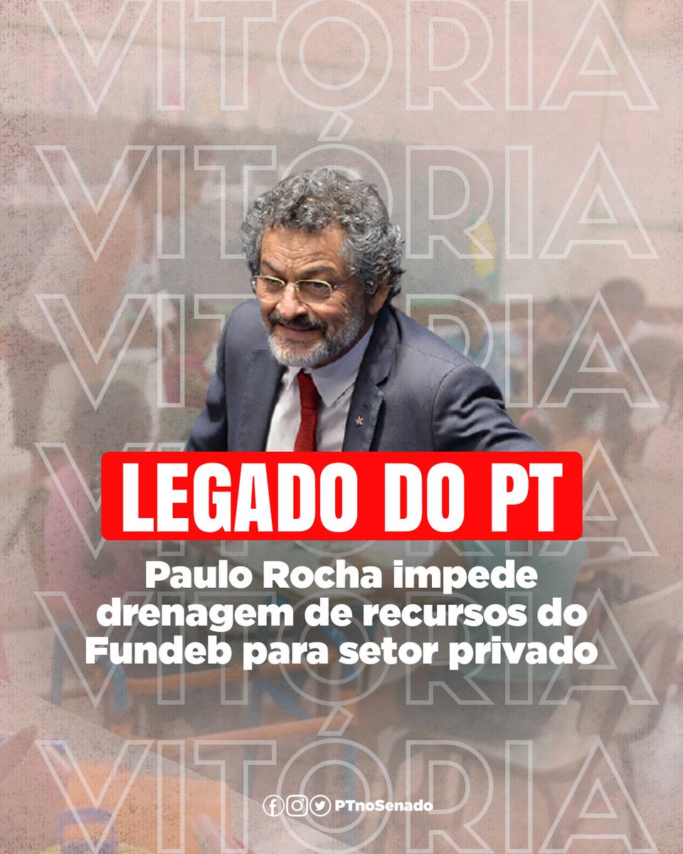 PTnoSenado's tweet photo. Duas iniciativas do líder do PT no Senado, @senadorpaulor, garantiram que o dinheiro do Fundeb seja exclusivo para a rede pública de ensino e que o pagamento de profissionais da educação se restrinja àqueles em exercício efetivo nas escolas. #FundebPraValer https://t.co/Ki0rfoE4Li