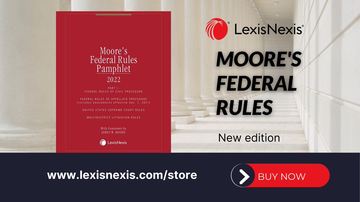 lexissource's tweet photo. No need to worry about the appellate rules and forms changes that took effect on December 1 https://t.co/sOfEUxwoX5 Federal Rules Pamphlets incorporate these changes in the 2022 Edition.
#LegalBooks #FederalRules #FederalProcedure #Evidence https://t.co/VLJBXB7bsz
