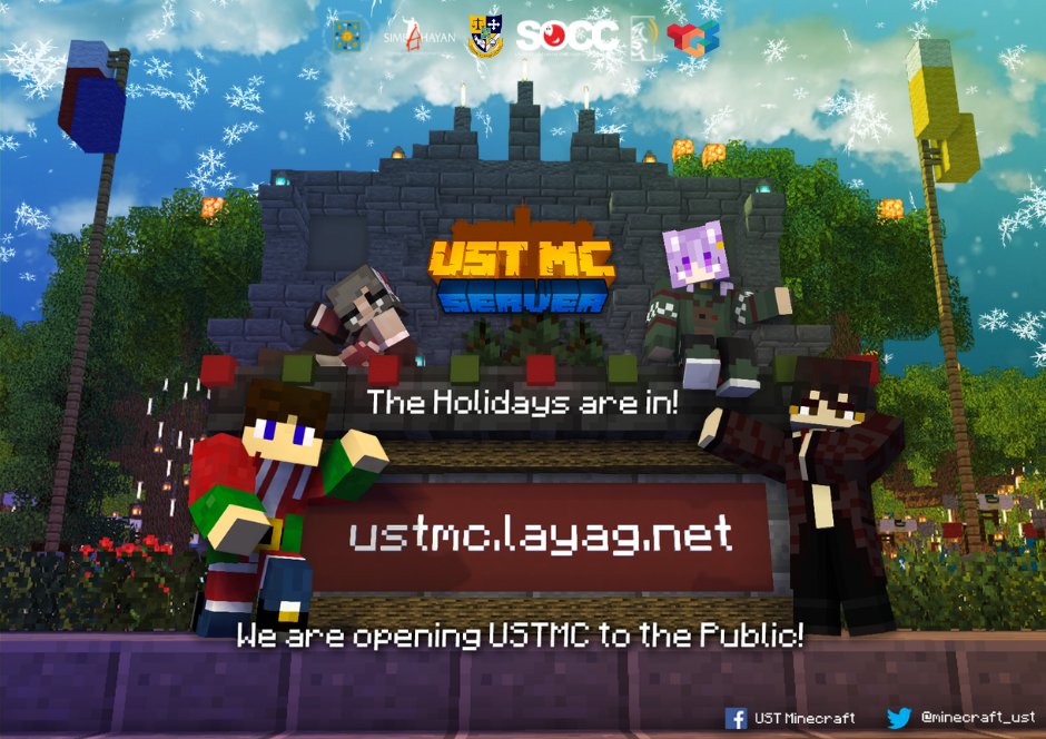 minecraft_ust's tweet photo. 𝐋𝐚𝐬𝐭 𝐂𝐡𝐫𝐢𝐬𝐭𝐦𝐚𝐬 𝐆𝐢𝐟𝐭 𝐟𝐨𝐫 𝐭𝐡𝐞 𝐓𝐢𝐠𝐞𝐫𝐬! 🥳

UST Minecraft will be reopening its server to the public this Friday, December 17! 😍

Use this IP Address to join the UST Minecraft Server: https://t.co/lhgL7W9Um6

See you there for the last time, Tiger! 💛 https://t.co/7zBlj0ZC3Q
